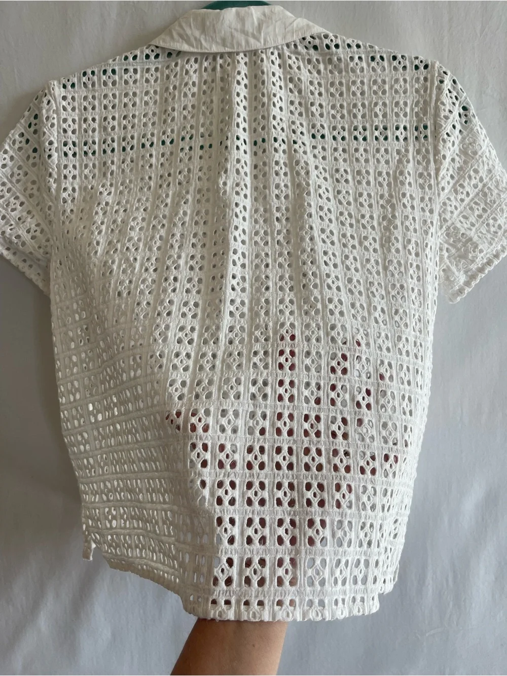 Free People White Crochet Eyelet Top